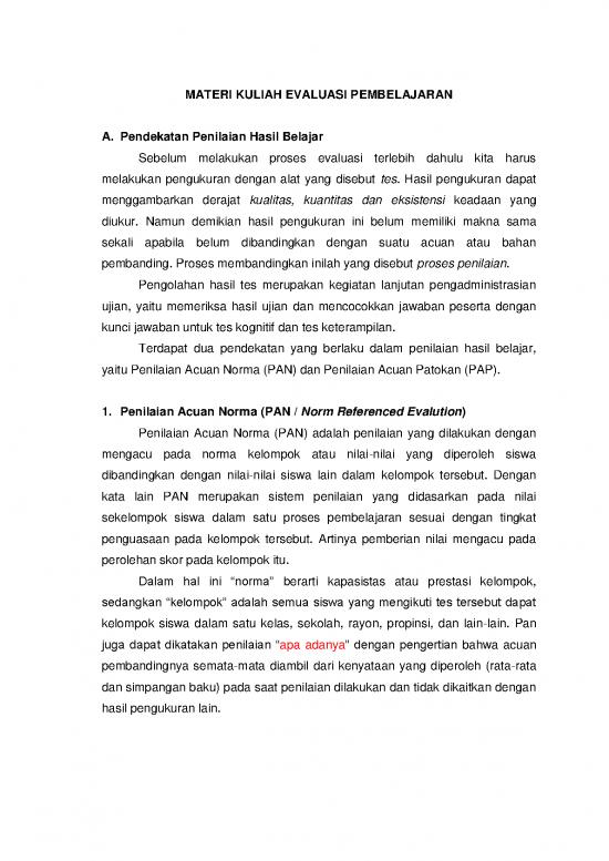 picture Penilaian Acuan Patokan 53672 | Materi Pan Pap