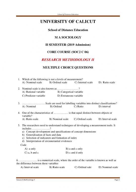 picture Research Methodology Pdf 52994 | Mcq  Ma Sociology  Ii Sem  Research Methodology Ii