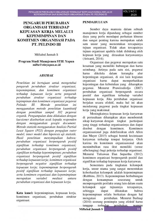 picture_Perubahan Organisasi Pdf 53579 | Pengaruh Perubahan Organisasi Terhadap Kepuasan Kerja Melalui Kepemimpinan Dan Komitmen Organisasi Pada P Pelindo Iii