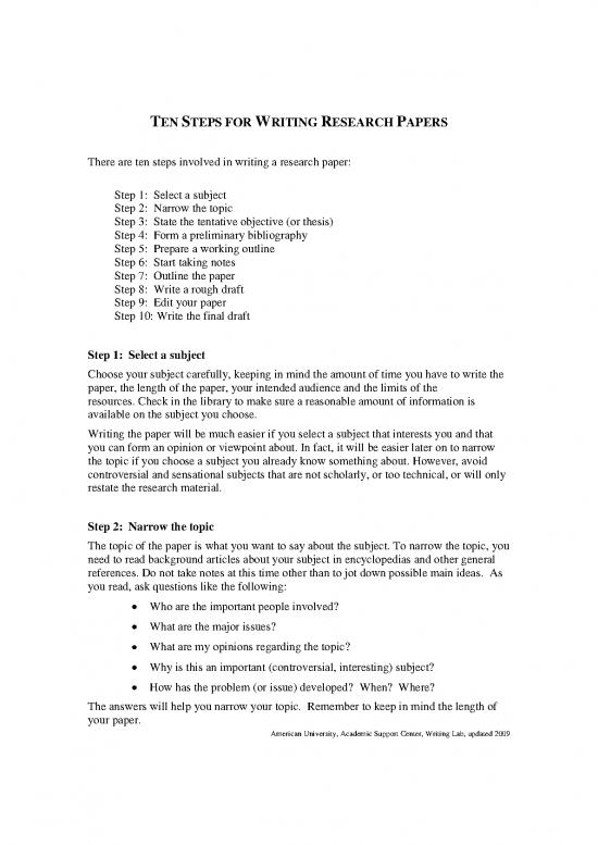 picture1_Research Pdf 53290 | Ten Steps For Writing Research Papers