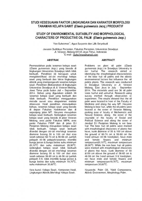 picture Kelapa Sawit Pdf 56658 | 131396 Id Studi Kesesuaian Faktor Lingkungan Dan K
