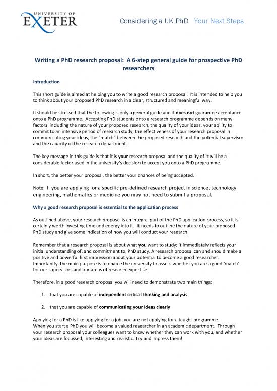 picture Sample Of Research Proposal Pdf 54990 | A Guide To Writing Your Phd Proposal