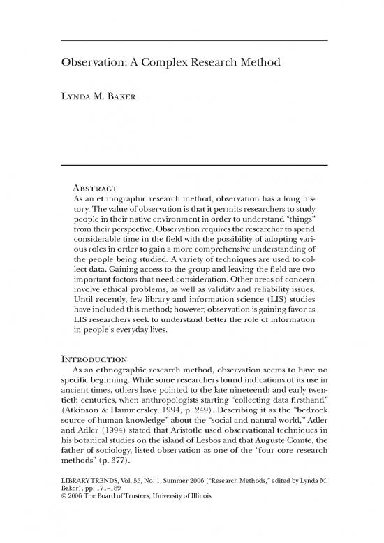 picture_Research Pdf 56178 | Baker 2006 Observation A Complex Research Method