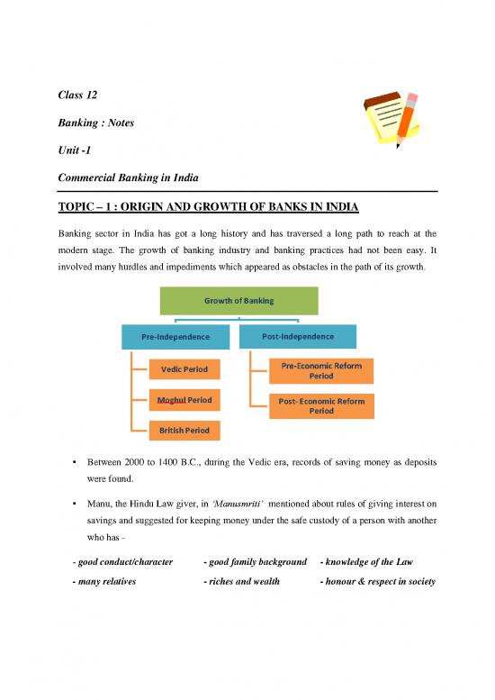picture Money Pdf 55868 | Bnking Unit 1 Class 12 Converted
