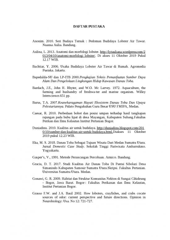 picture Budidaya Lobster Air Tawar Pdf 56757 | Daftar Pustaka
