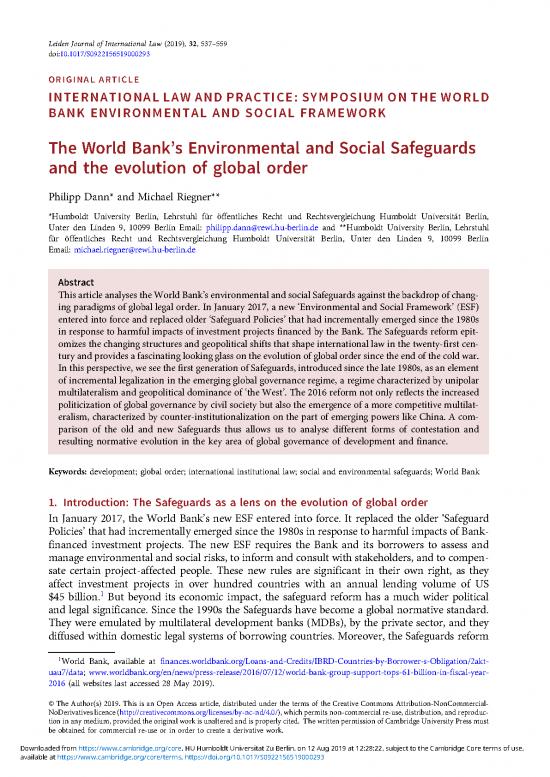 picture_Journal Article Example Pdf 55640 | Dann 2019 World Banks New Safeguards And The Evolution Of The Global Order