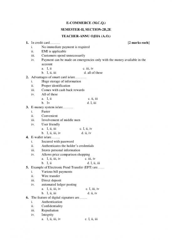 picture Commerce Pdf 55948 | E Commerce Mcq 2nd Sem By Anu Ojha