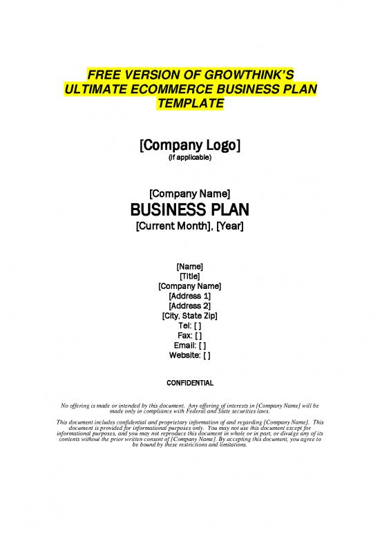 picture1_Free Version Of Growthinks Ecommerce Business Plan Template