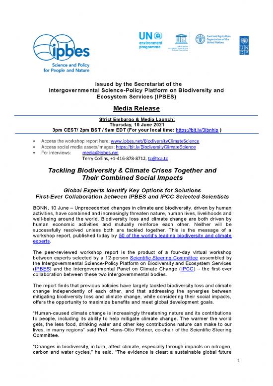 picture1_Ecosystem Pdf 56038 | Press Release Ipbes Ipcc Workshop Report Launch
