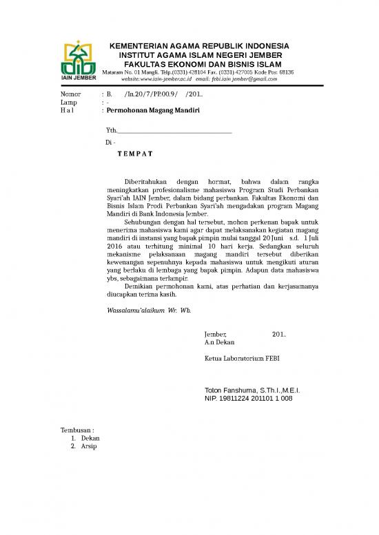 picture Contoh Cv Magang Mahasiswa Doc 56890 | Surat Permohonan Magang Mandiri 2019
