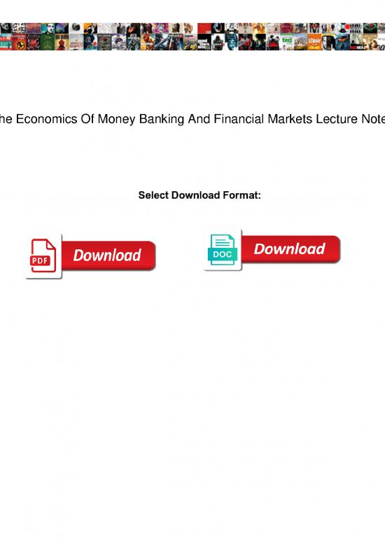 picture Money Pdf 55520 | The Economics Of Money Banking And Financial Markets Lecture Notes