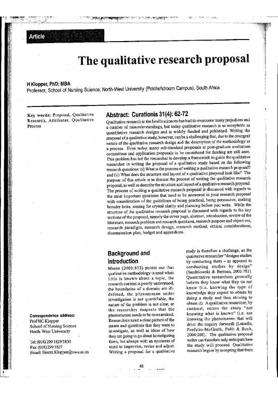 picture Research Methodology Pdf 54852 | The Qualitative Research Proposal Klopper 2008