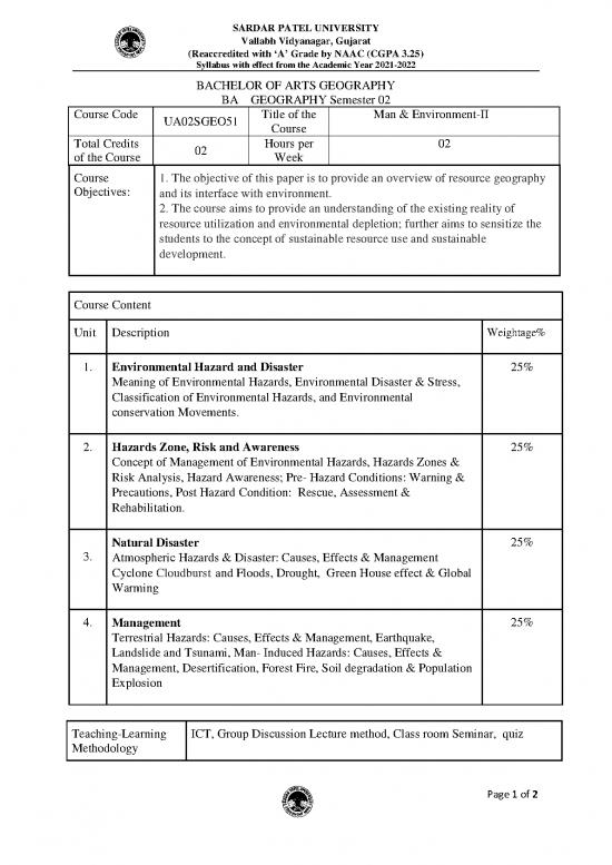 picture The Environment Pdf 55843 | Ua02sgeo51 Man & Environment Ii