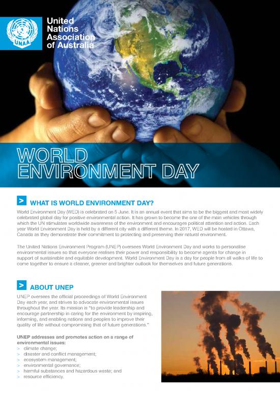 picture Global Environmental Change Pdf 56045 | World Environment Day Fact Sheet
