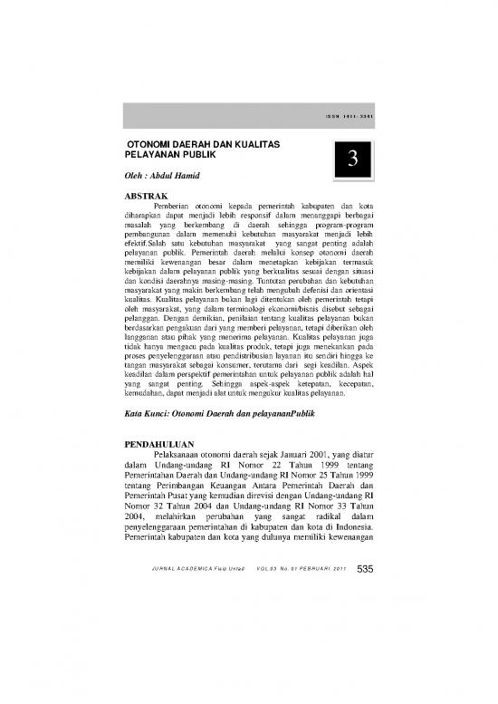picture1_Otonomi Daerah Pdf 58618 | 28530 Id Otonomi Daerah Dan Kualitas Pelayanan Publik