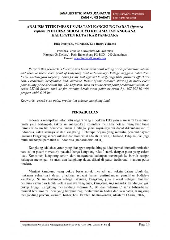 picture1_Tanah Pdf 58055 | 2 Mursidah Eko Analisis Titik Impas Usahatani Kangkung Darat