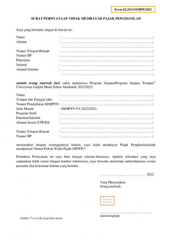 picture1_Pajak Pdf 57712 | 2 Pernyataan Tidak Membayar Pajak Sbmptn 2022