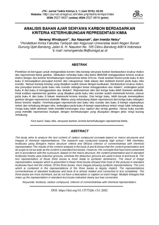picture_Pendidikan Pdf 57870 | Analisis Bahan Ajar Senyawa Karbon Berdasarkan Kriteria Keterhubungan Representasi Kimia