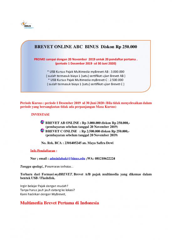 picture1_Pajak Pdf 57554 | Flyer Brevet Brevet Online Abc Periode Desember 2019 Sd Juni 2020 Binus