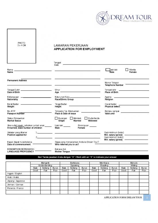 picture1_Lamaran Kerja Doc 57322 | Form Aplikasi Lamaran Calon Karyawan Dt