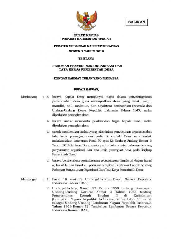 picture_Pemerintahan Desa Pdf 58714 | Perda Ka Kapuas N 2 Tentang Pedoman Penuyusan Organisasi Dan Tata Kerja Pemdes