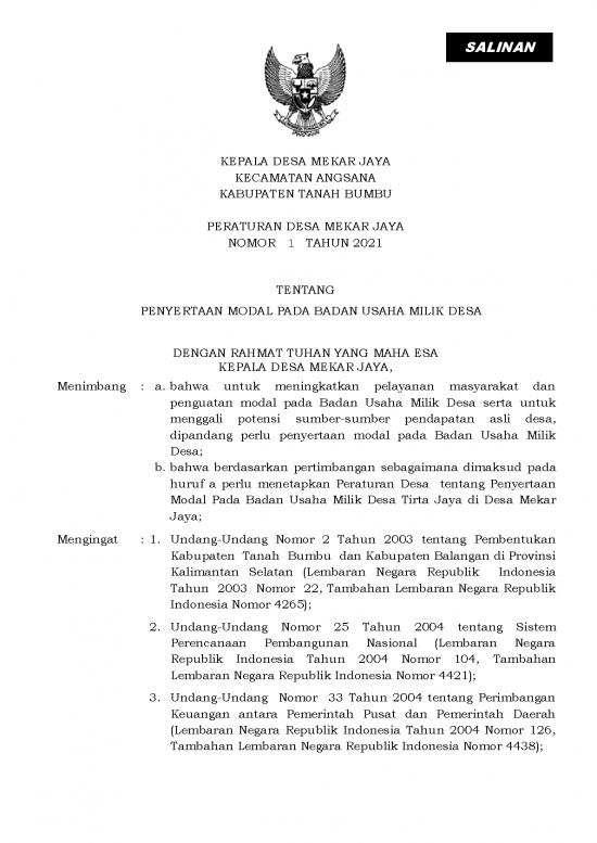 picture1_Tanah Pdf 58703 | Perdes No 1 Th 2021 Ttg Penyertaan Modal Ke Bumdes