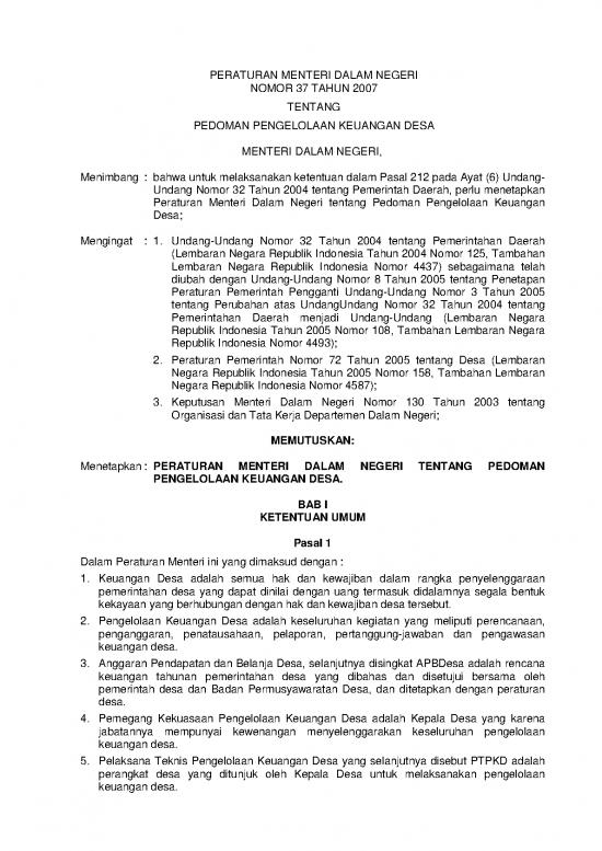 picture1_Pemerintahan Desa Pdf 58590 | Permendagri N 37 Th 2007 Ttg Pedoman Pengelolaan Keuangan Desa