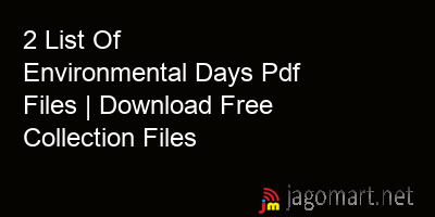 picture 2 List Of Environmental Days Pdf Files | Download Free Collection Files