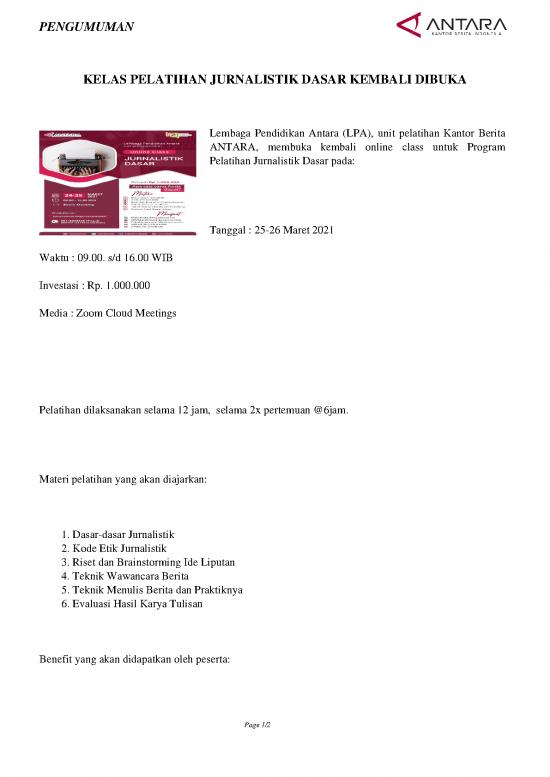 picture Jurnalistik Pdf 61602 | 1136 Kelas Pelatihan Jurnalistik Dasar Kembali Dibuka