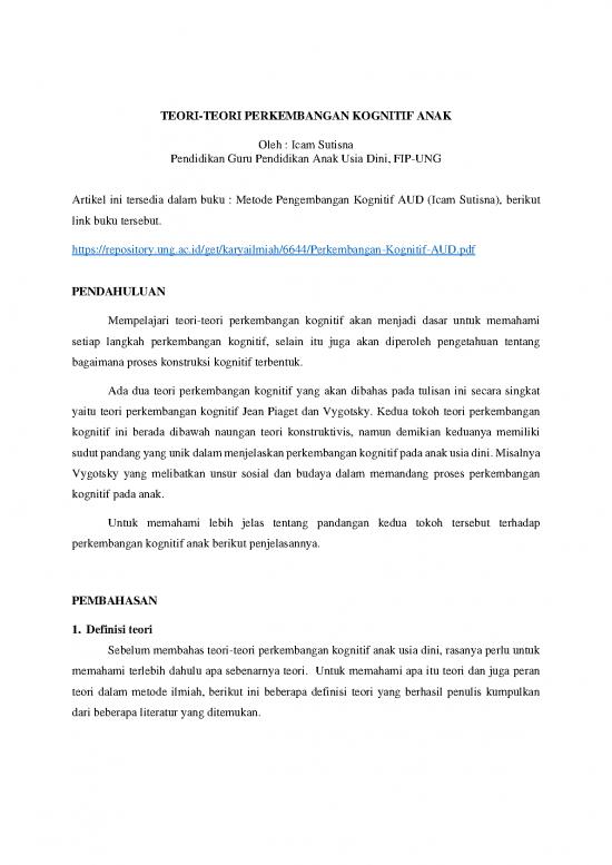 picture_Perkembangan Kognitif Pdf 60419 | Teori Teori Perkembangan Kognitif Anak