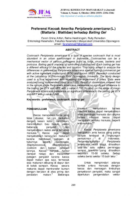 picture_Journal Pdf 62152 | 109065 Id Preferensi Kecoak Amerika Periplaneta Am