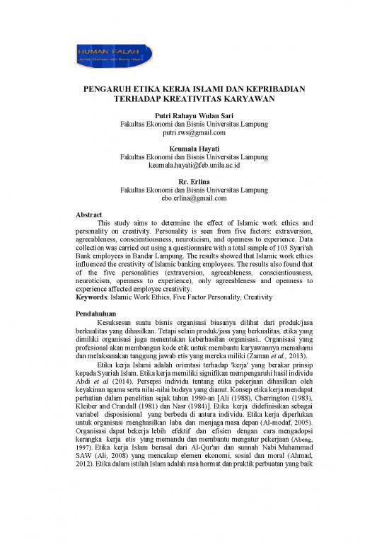 picture Etika Pdf 62987 | 2021 Pengaruh Etika Kerja Islami Dan Kepribadian