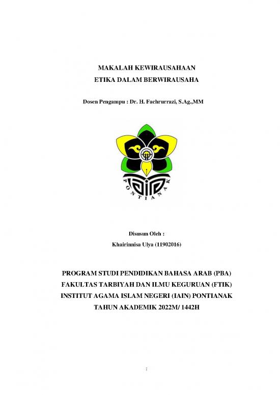 picture Etika Pdf 63250 | Makalah Kewirausahaan Etika Wirausaha  Khairinnisa Ulya (11902016)