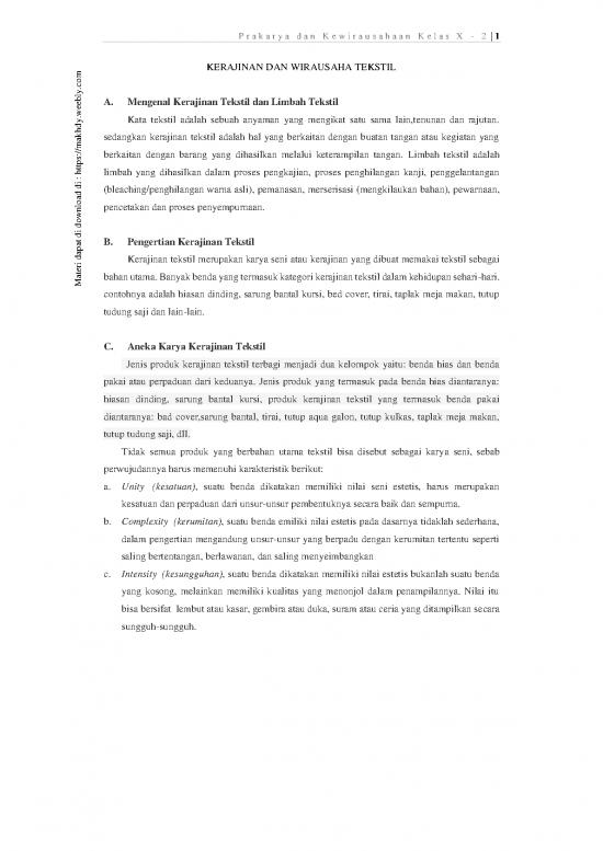 picture_Kerajinan Tekstil 63476 | Materi Prakarya 2 S1 Kelas X