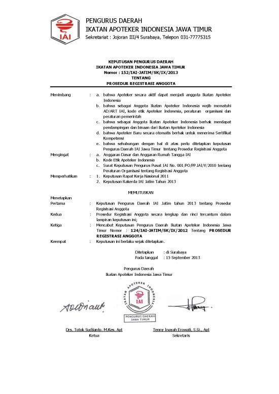 picture_Kode Etik Apoteker Pdf 62777 | Sk Pd Iai 52 Tahun 2013 Prosedur Registrasi Anggota