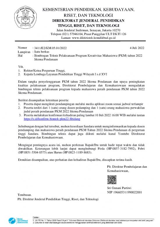 picture_Und Peserta Bimbingan Teknis Pelaksanaan Program Kreativitas Mahasiswa Pkm Tahun 2022 Skema Pendanaan