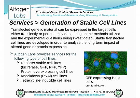 picture_Transfection Slideshare 66706 | Altogen Labs Stable Cell Line Development Service