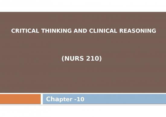 picture Nursing Process Ppt 66580 | Criticial Thinking And Clinical Reasoning