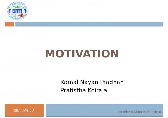 picture_Time Management Presentation 65733 | Motivation Kamal  Pradhan And Pratistha Koirala