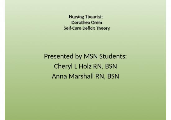 picture Nursing Theories Ppt 66529 | Orem Pp Revised