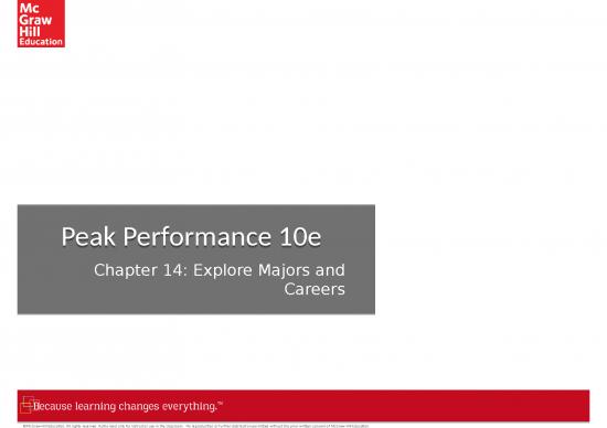 picture Career Portfolio Powerpoint Examples 66420 | Peak Performance 10e Chapter 14