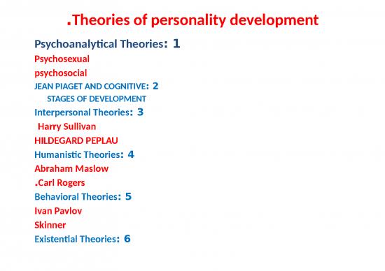 picture Personality Development Presentation 65776 | Theories Of Personality Development Lecture 2