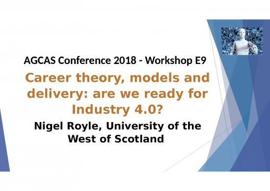 picture Career Ppt 66085 | Workshop E9 Career Theory, Models And Delivery Are We Ready For Industry 0