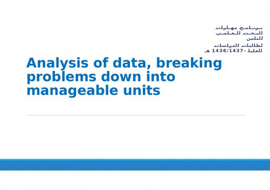 picture Outline For Powerpoint Presentation Example 68605 | Analysis Of Data2c Breaking Problems Down Into Manageable Units