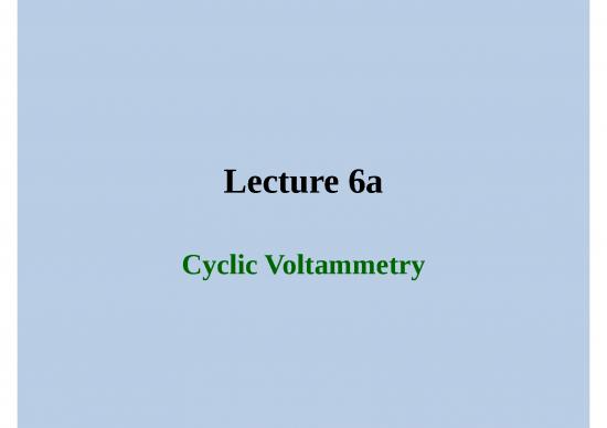 picture Cyclic Voltammetry Slideshare 68166 | Chem 174 Lecture 6a Cyclic Voltammetry