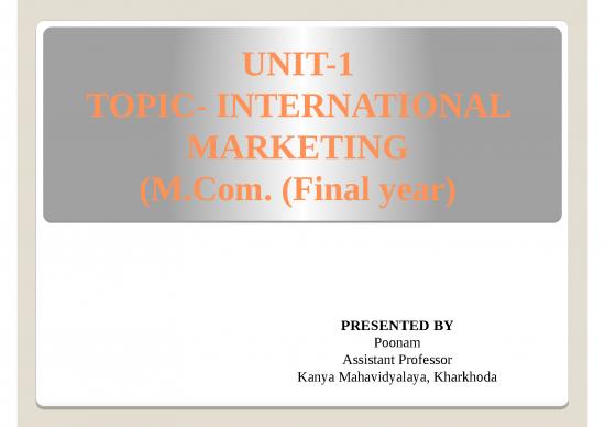 picture Marketing Ppt 67507 | International Marketing   Poonam