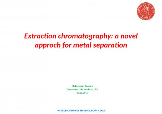 picture Liquid Liquid Extraction Slideshare 66880 | Ramzan   Hydromet Prosjektmote 18mar2015   Extraction Chromatography