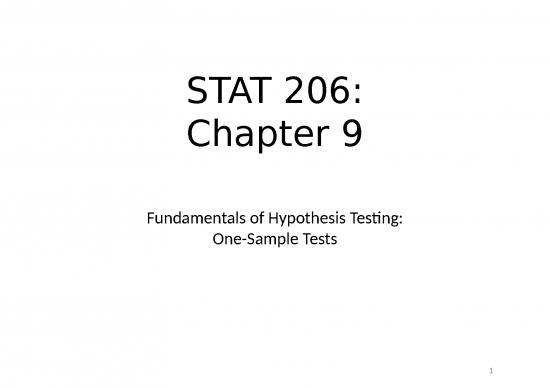 picture Hypothesis Testing Ppt 69167 | Stat 206   Chapter 9 (hypothesis Tests)