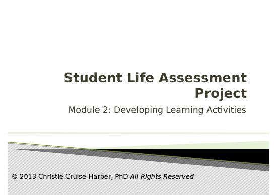 picture Project Plan Powerpoint 68289 | Student Life Assessment Project Module 2