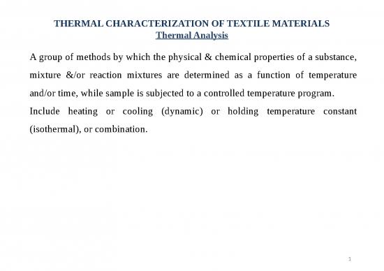 picture_Analysis Ppt 68433 | Thermal Characterization Of Textile Materials